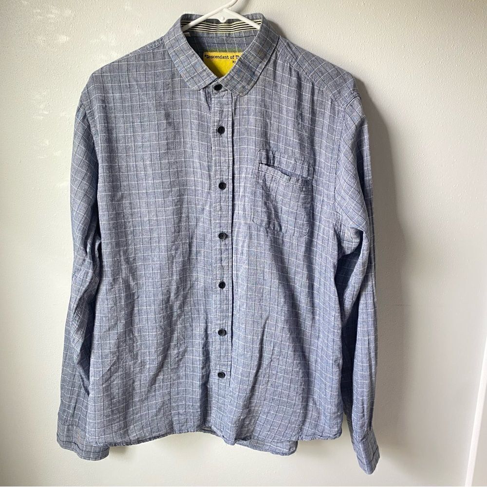 Vintage Descendent of Thieves Blue Checkered Button Down Shirt XL men’s